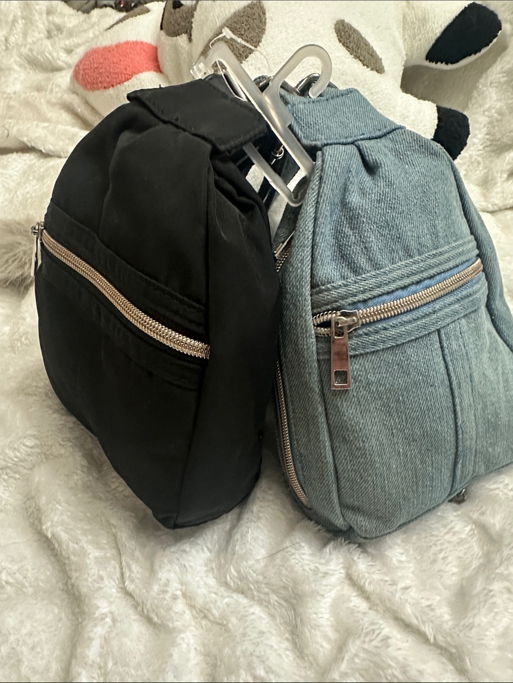 Black and Light Blue Compact Sling Backpack - Unbranded 2 pack bundle